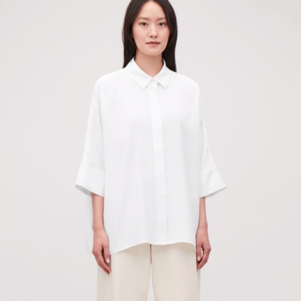 LIGHT Grey COS Wide fit Lyocell Shirt/Tunic